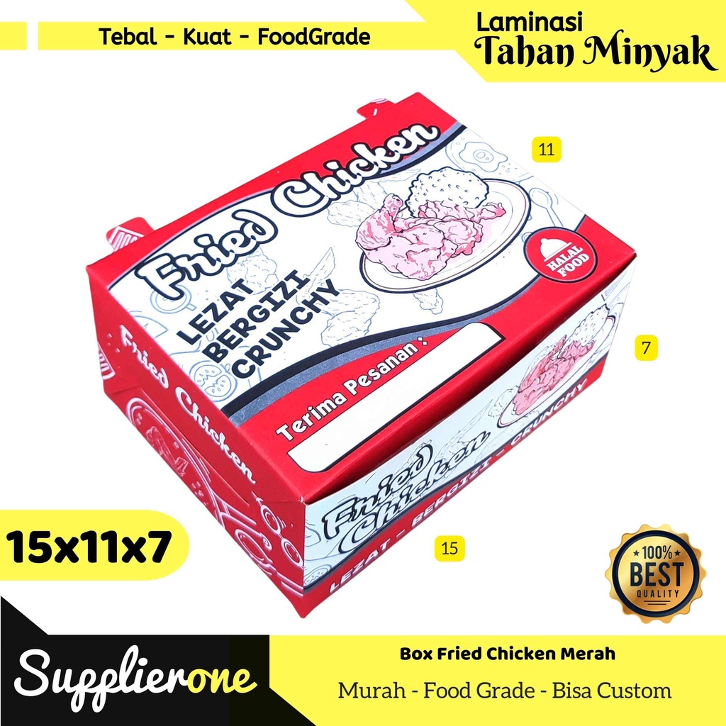 Box Fried Chicken Motif / Dus Fried Chicken / kardus Fried Chicken / Box Ayam Goreng / Kemasan Fried