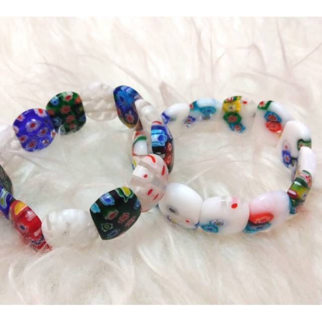 Gelang Batu Alam Corak Putih