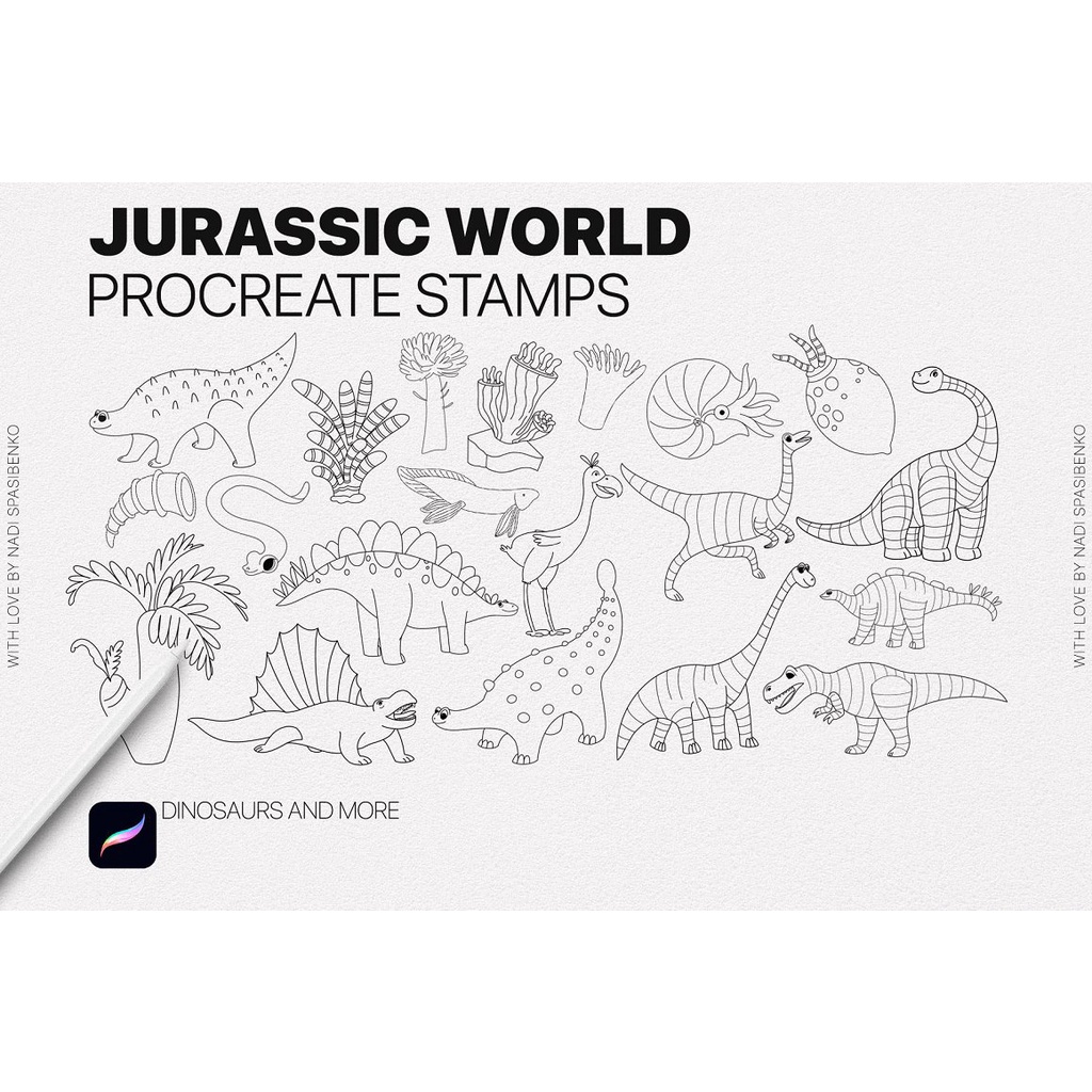 Procreate Brush - Jurassic World Procreate Stamp