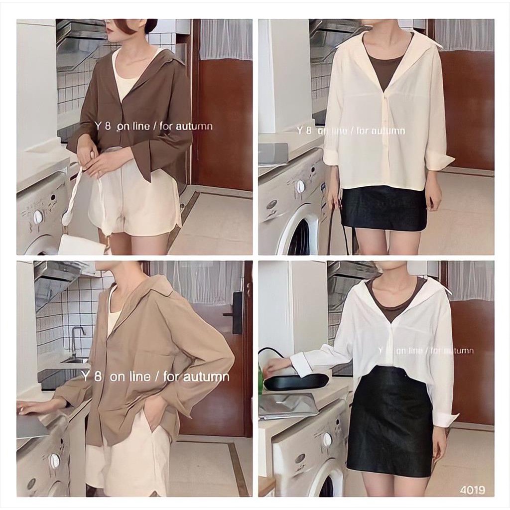 kemeja katun import bangkok , kemeja korea style import premium wanita