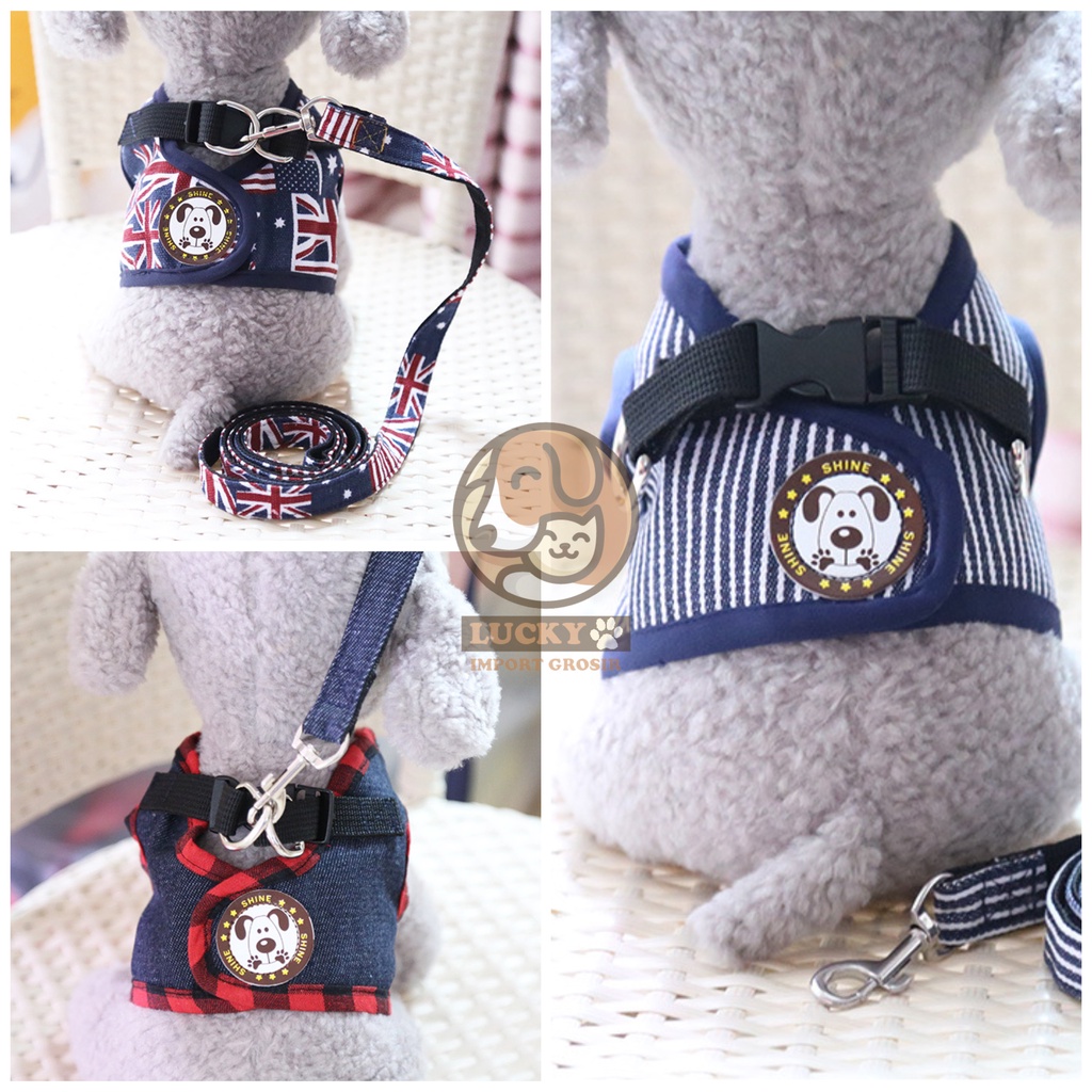 Tali Tuntun Anjing Baju Harness Anjing Kucing