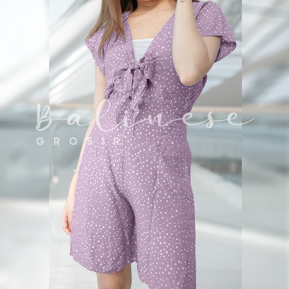 JUMPSUIT IKAT POLKADOT / SHORT JUMPSUIT POLKA / JUMPSUIT PENDEK IKAT BALI