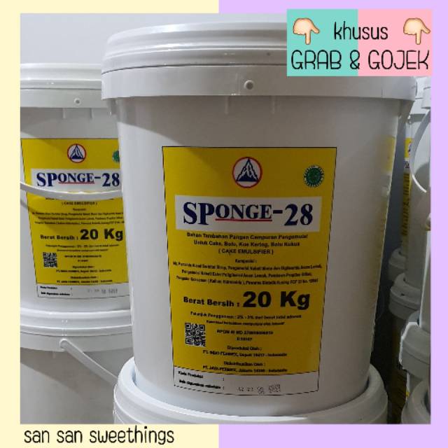 Sponge 28 cake emulsifier sp pengembang kue 20kg grab gojek only