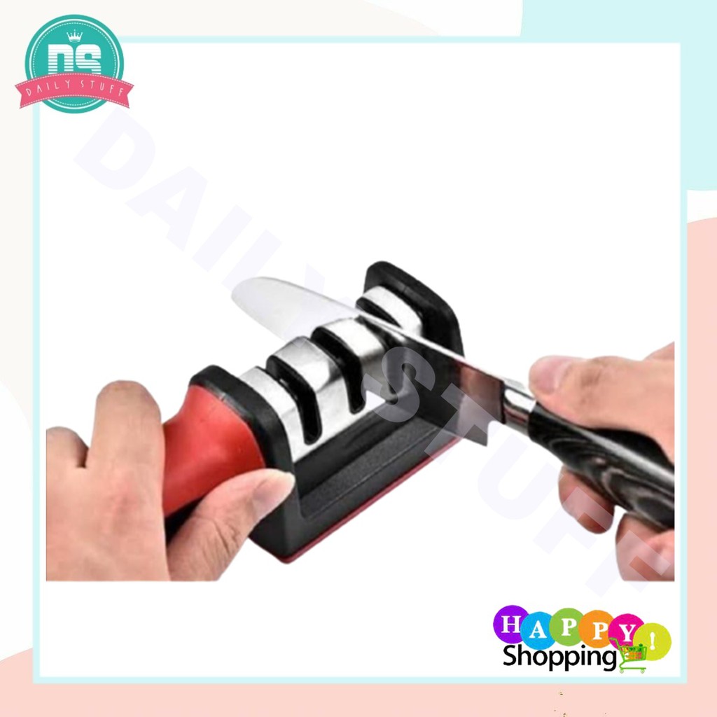 DS SS10 Alat Pengasah Pisau dengan Pegangan Ergonomis | 3 Tahap Asahan | Knife Sharpener with handle