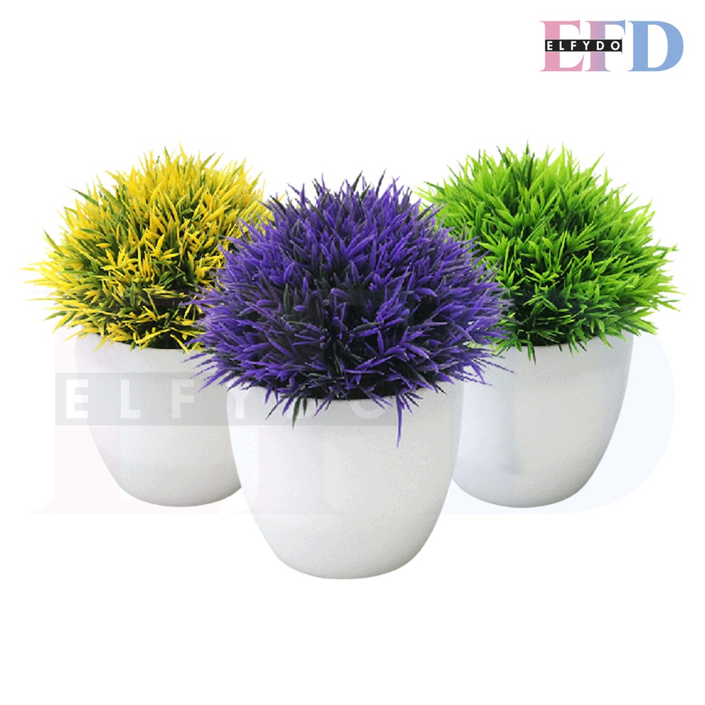 ELFYDO PT40 Pot Tanaman Hias Bunga Hias Plastik Ornamen Pot Bongsai Artificial Flower Decoration