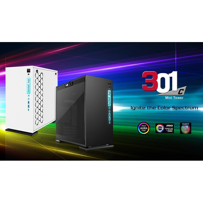 Casing Komputer INWIN 301C BLACK -with Front USB 3.1 Gen 2 Type-C