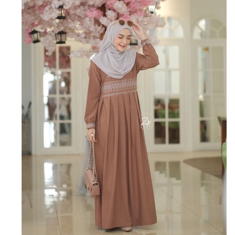 Zoya Aini dan Erena dress bordir asli ori by zr cantik gamis pesta wanita terbaru baju selebgram