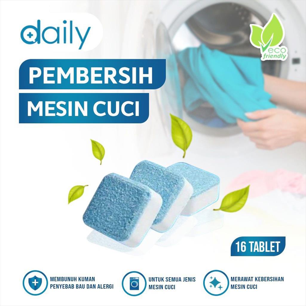 DAILY WASHING MACHINE CLEANER 16 TABLET PEMBERSIH MESIN CUCI