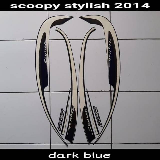 Striping sticker lis body honda scoopy stylish fi 2014 biru