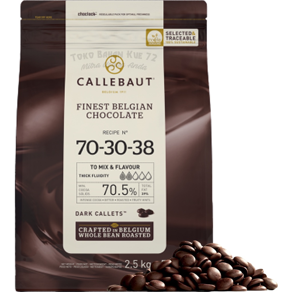 

[70,5%] Callebaut Dark Callets 100gr Finest Belgian Chocolate 70-30-38 Cokelat Hitam