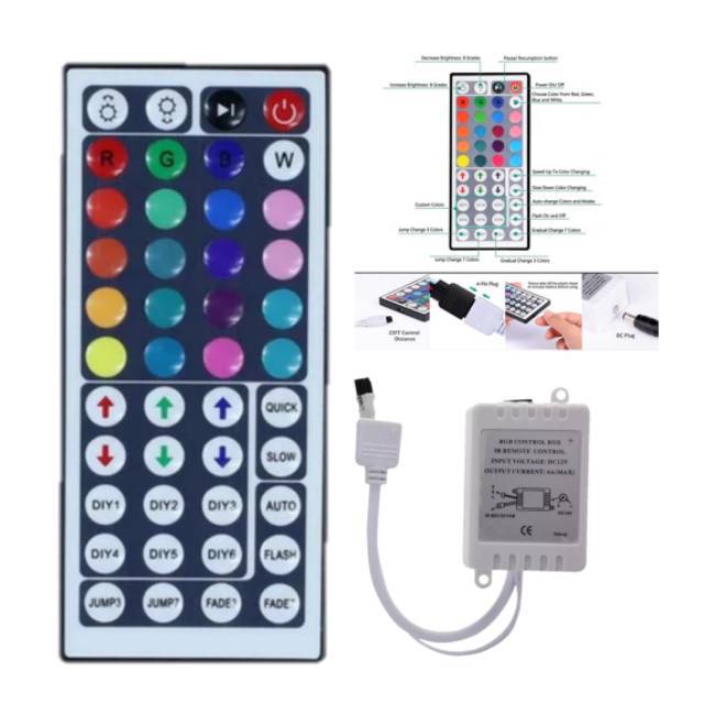 Controller LED strip RGB 1 Cabang remote besar 44 tombol