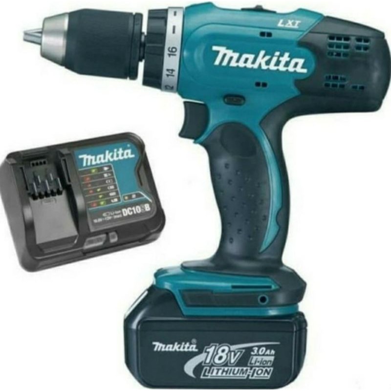 Mesin Bor 18 Volt Baterai Cordless 13mm ASLI Makita DDF453SFX7 Mesin Bor Cordless Drill