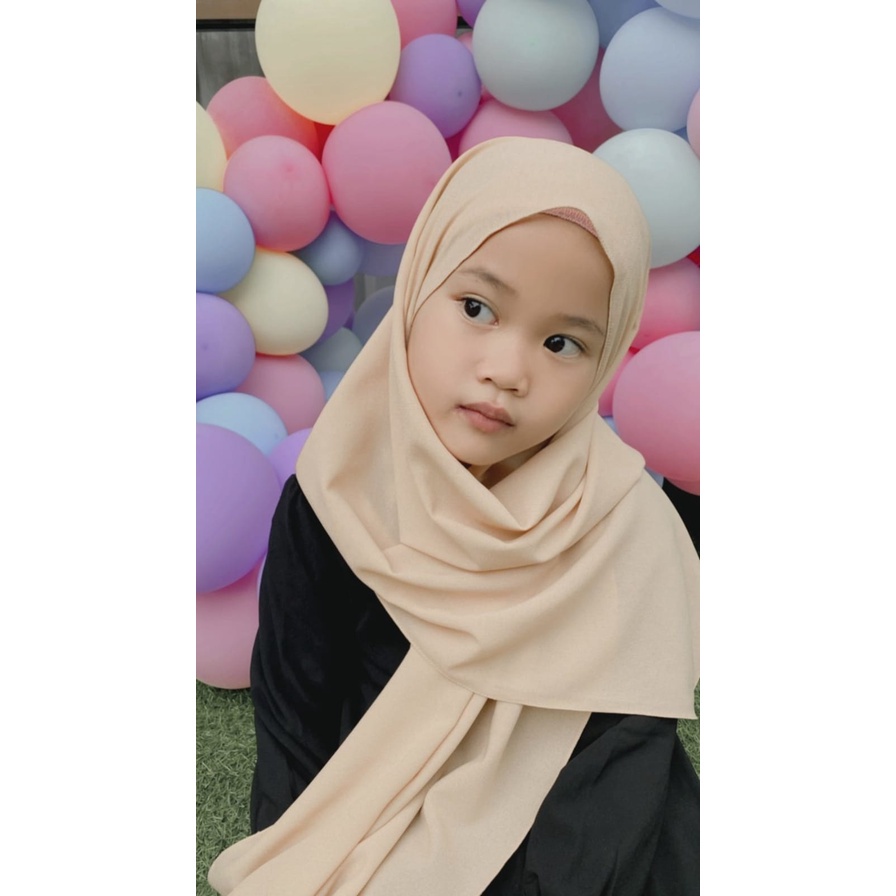Pashmina Instan anak - Pashmina Anak Diamond Karet Usia 3-10 Tahun