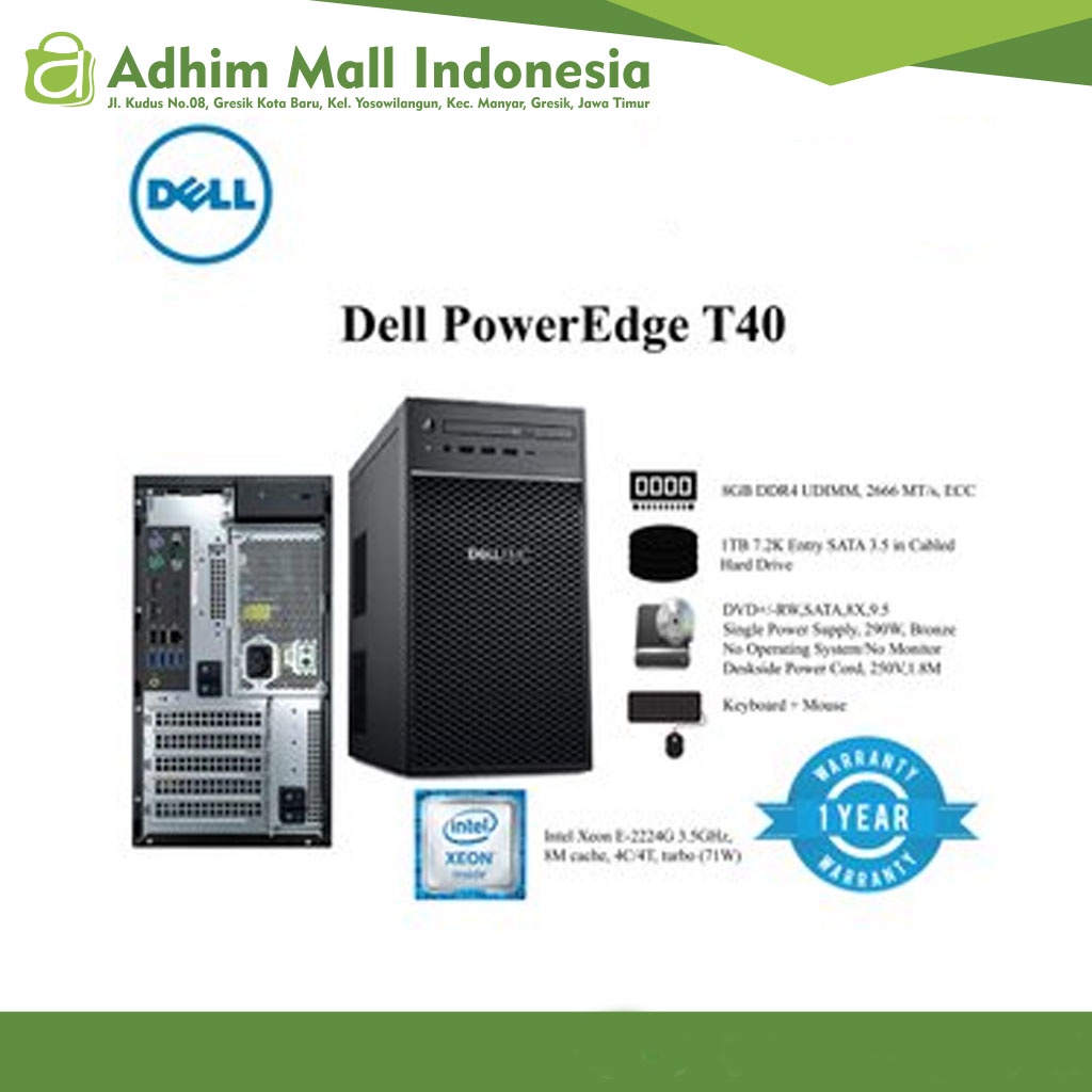 Server Dell PowerEdge T40 - Intel Xeon E-2224G