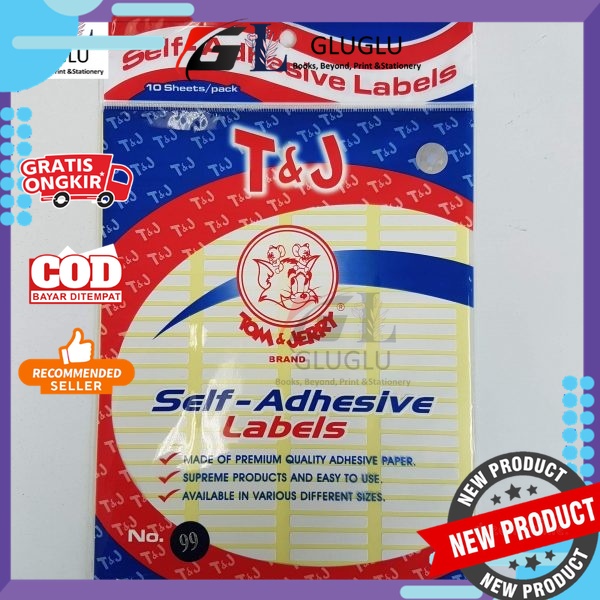 Jual Label Stiker Tom And Jerry Self Adhesive Labels T&J - 1pad Isi 10 ...