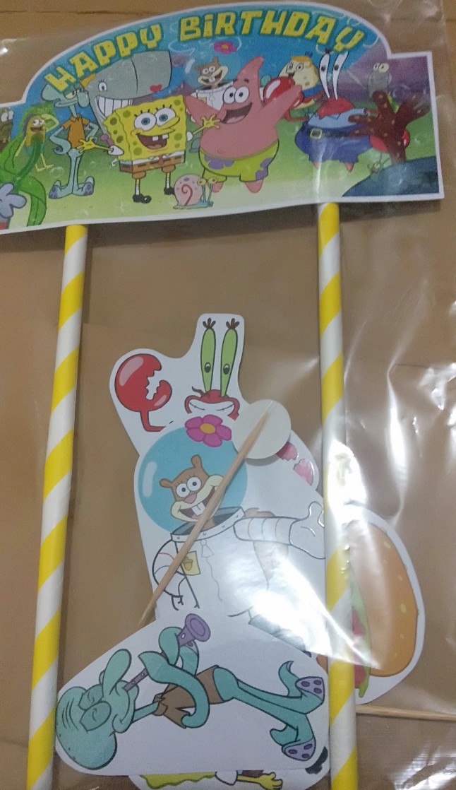 Hiasan Kue Cake Topper Birthday C1 Spongebob Isi 7