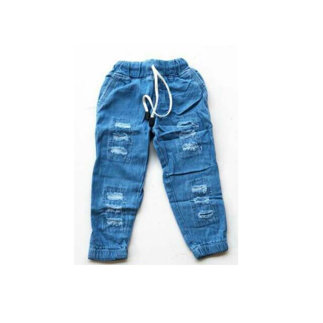 Celana Jogger Jeans Anak Levis Panjang Tali Denim Biru Umur 2 3 4 5 6 Tahun