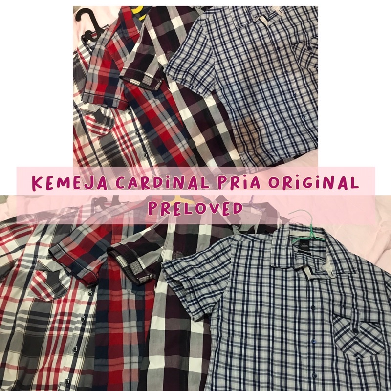 kemeja cardinal / kemeja pria lengan pendek preloved / bekas