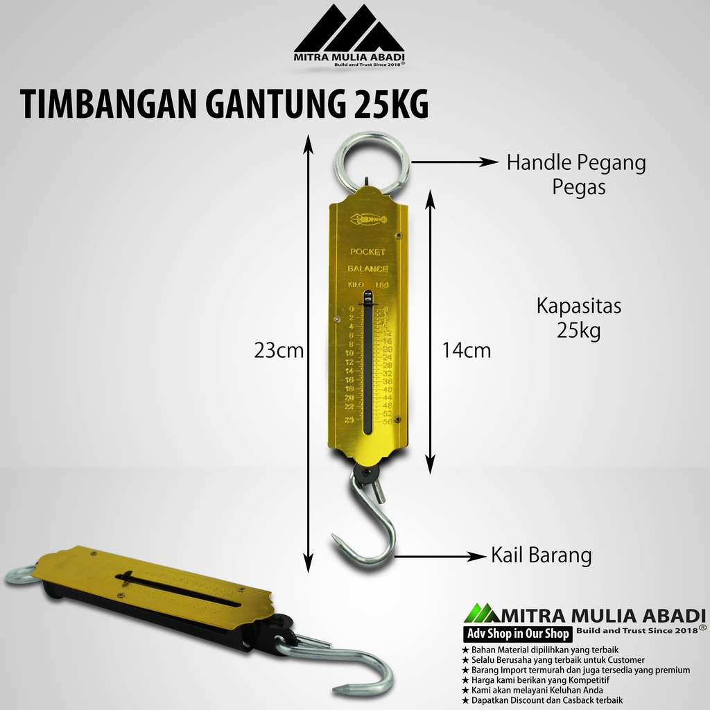 Timbangan Gantung/ Timbangan Tarik 25kg / Veer l Pocket Balance