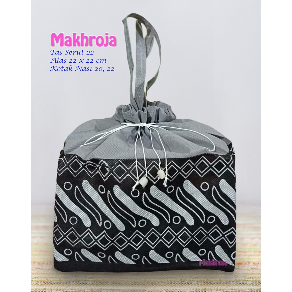 

Tas Hajatan Goodie Bag Spunbond Serut 22 Batik SFM Abu2 Hitam