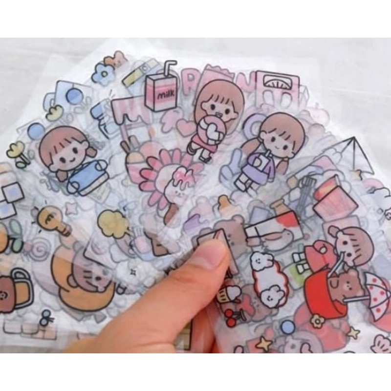 sticker botol aesthetic 1 lembar 2D