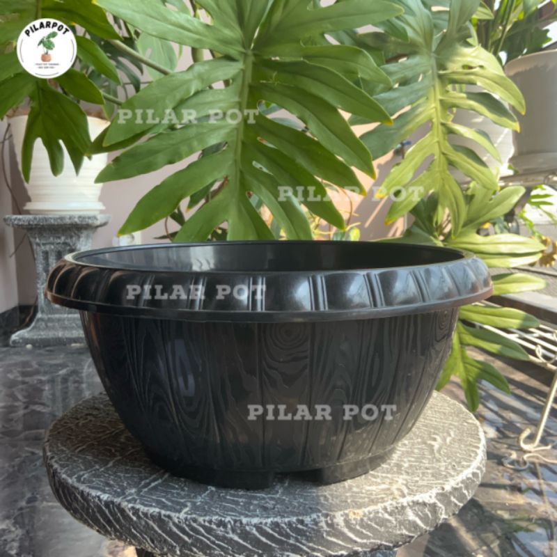 Pot bunga tanaman bonsai lovenia PBG 1027 HITAM 28cm - LOVENIA PBG1027 HITAM