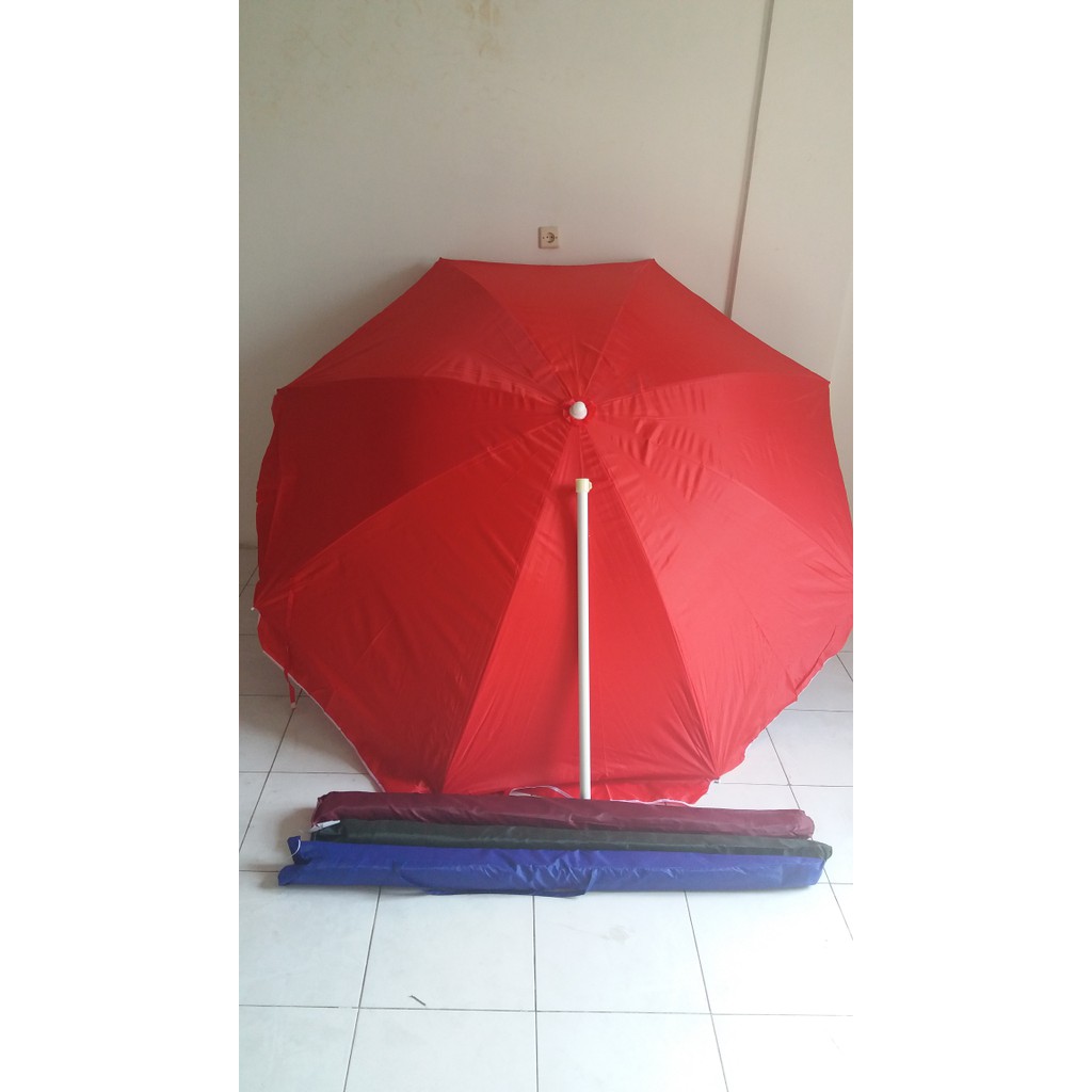 Payung pantai payung dagang parasol polos kain susun double diameter 230