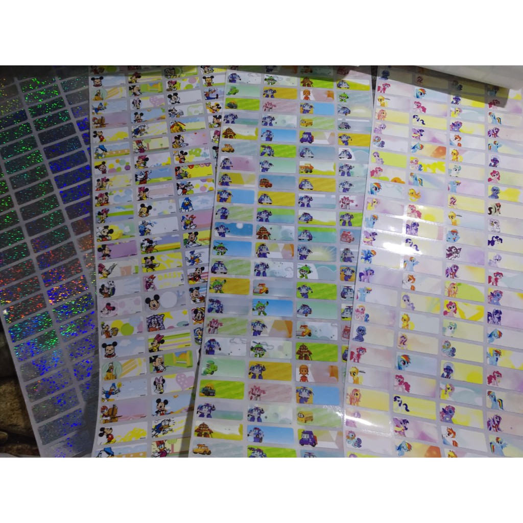 

MURAH!!STIKER LABEL NAMA WATERPROOF ANTI AIR UK.SMALL