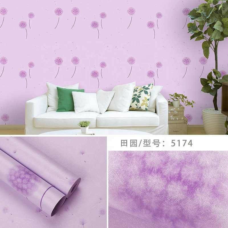 Wallpaper Dinding Motif Bunga Dandelion Ungu