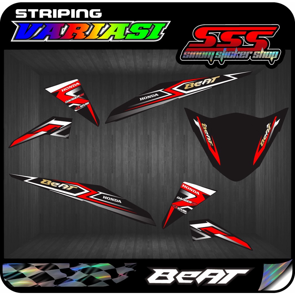 Decal Stiker Striping Variasi Beat FI lama Motif Road Race 02