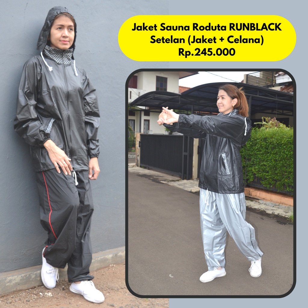 Jaket Sauna Roduta RUNBlack Setelan