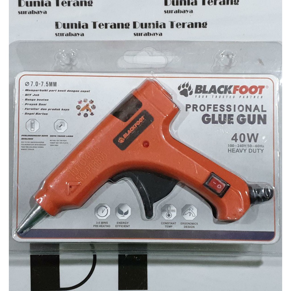 

Alat Lem Tembak Kecil BLACKFOOT 40 Watt Switch / Glue Gun Small Glue Stick 40W (Lem Lilin 7mm)