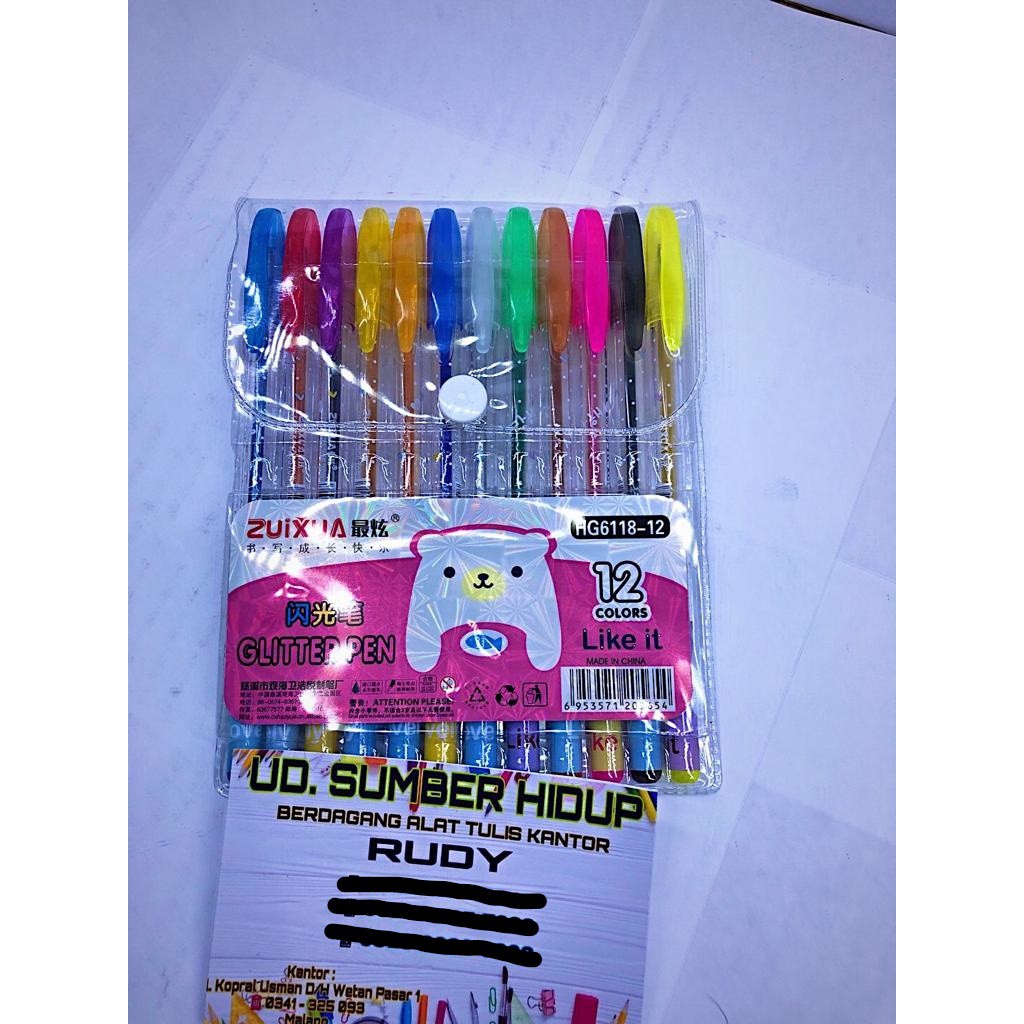

Glitter Pen (HG-6118-12) , 12 Colours