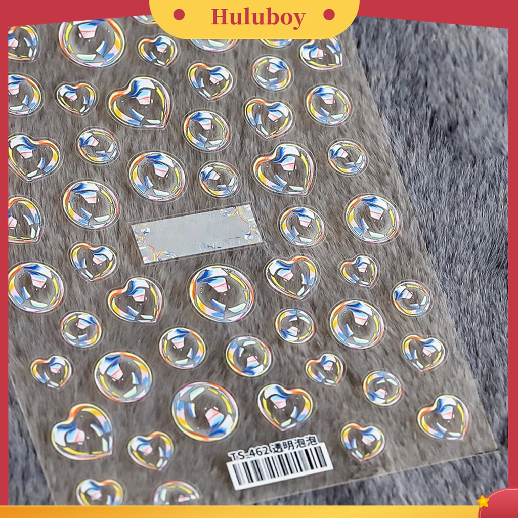 Huluboy Huluboy♡ Stiker Kuku 3d Transparan Ultra Tipis Untuk Nail Art