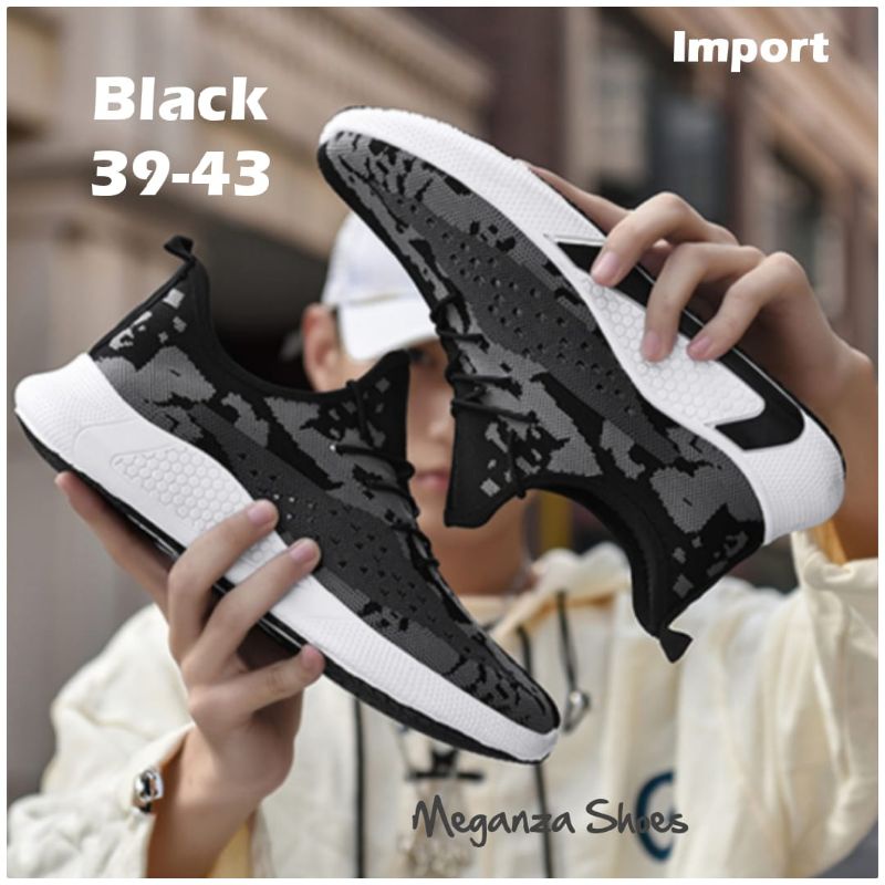 SEPATU SNEAKERS BLACK BY MEGANZA SHOES