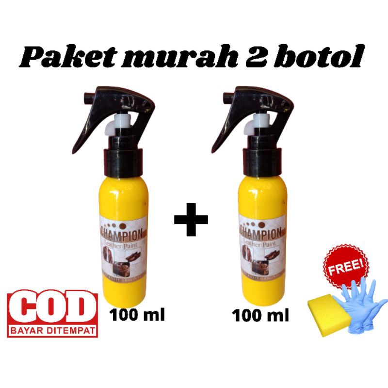 paket murah 2 botol cat kulit 100 ml+100ml,bermacam macam warna,untuk semua bahan kulit,jaket,tas,sepatu