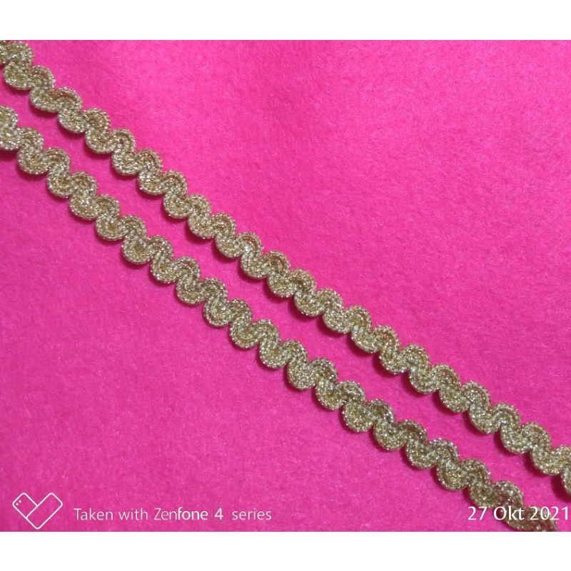 Renda Gold Renda Emas 1,2cm Meteran
