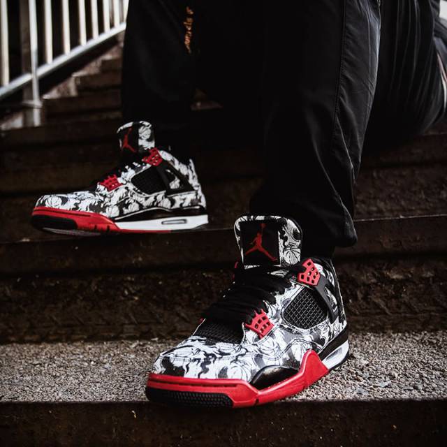 Nike Air Jordan 4 Retro Tattoo Black Fire Red For Man Premium Original
