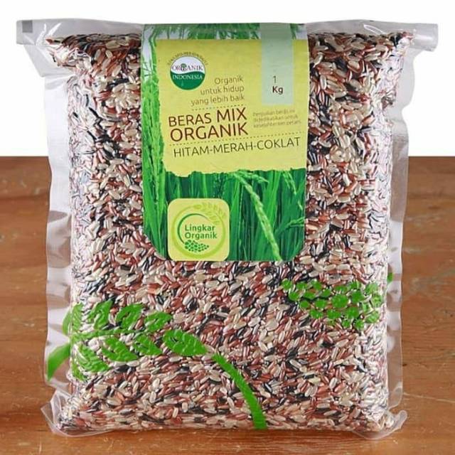

Beras Campur Merah Coklat dah Hitam organik 1kg