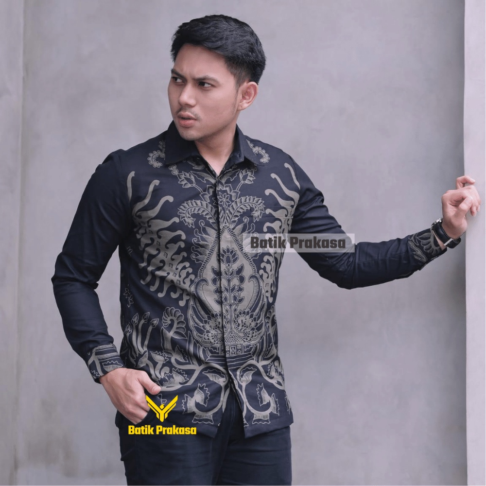 Kemeja Batik Prakasa Motif Bisma Mandala Slimfit Lengan Panjang Batik Solo