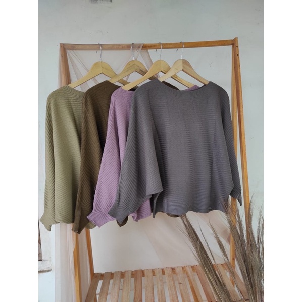 ATASAN BATWING RAJUT // BATWIN RAJUT OVERSIZE LASPERAL KALONG