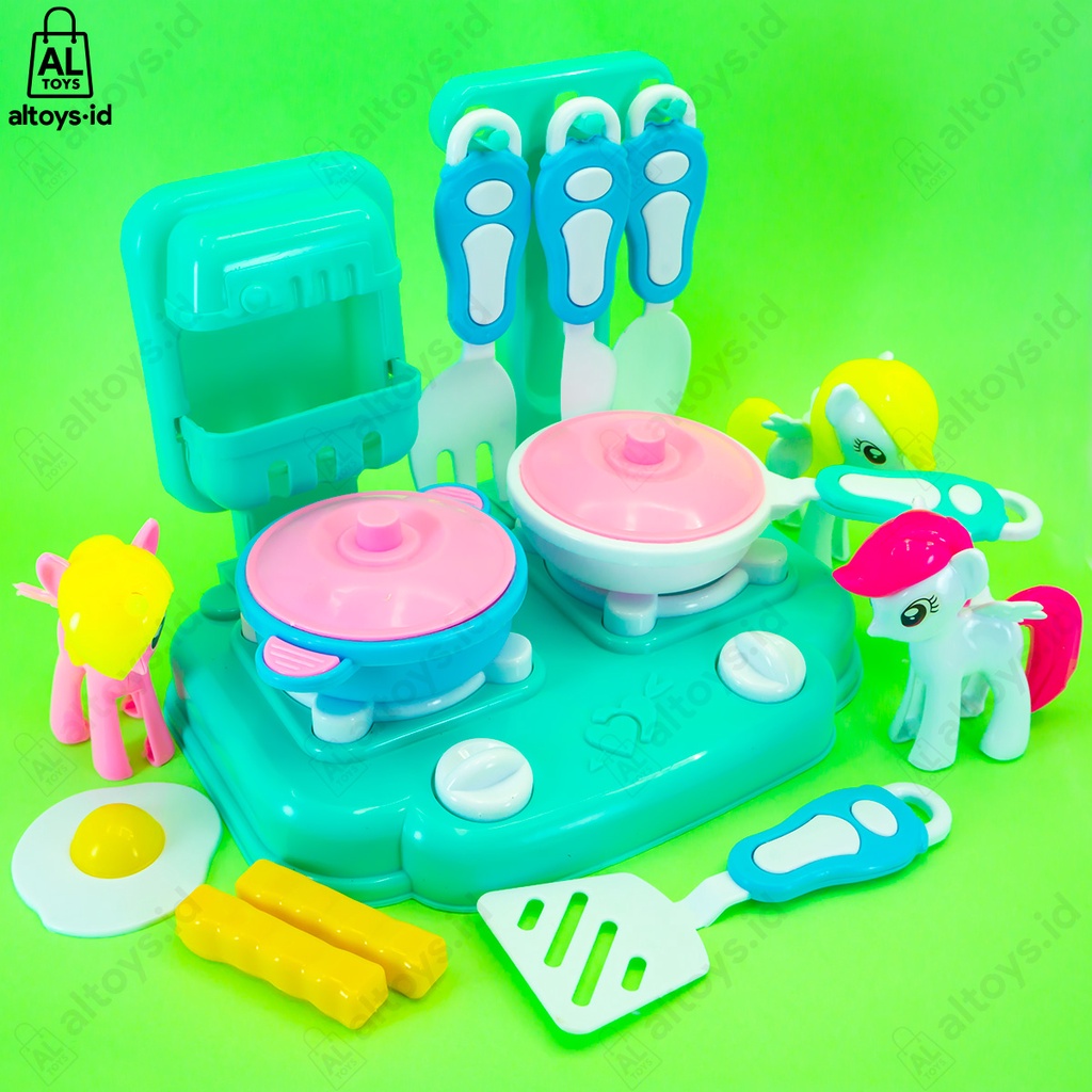 Mainan Kompor Masak Masakan Kuda Poni Set / Happy Kitchen Mainan Anak Perempuan LM2