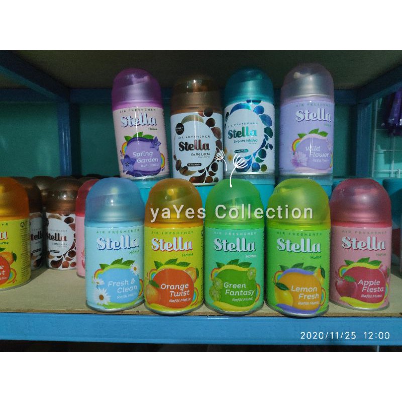Stella home 225 ml pengharum ruangan matic refill air freshener metik refil lemon Apple caffe latte