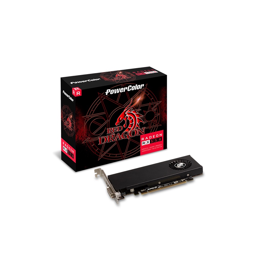 VGA POWERCOLOR RX 550 4GB DDR5 - RED DRAGON Low Profile Radeon rx550