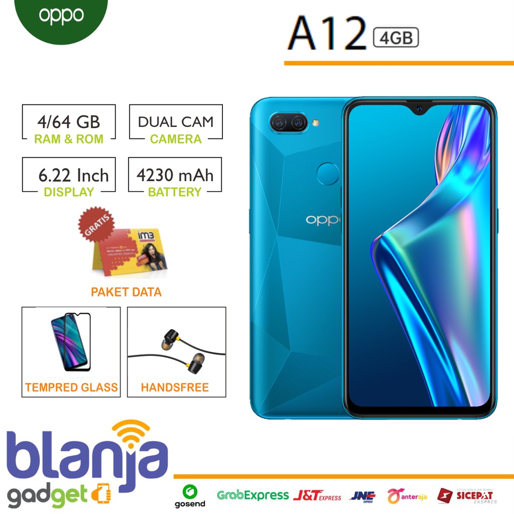OPPO A12 4/64 RAM 4GB INTERNAL 64GB GARANSI RESMI OPPO 1 TAHUN