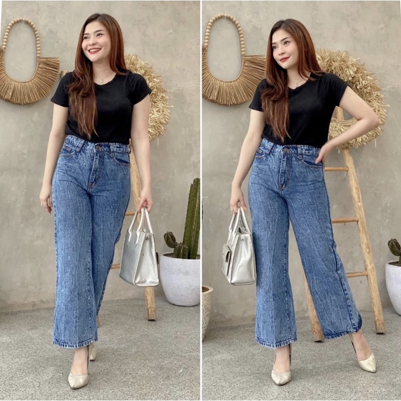 Highwaist Kulot Jeans Snow Blue