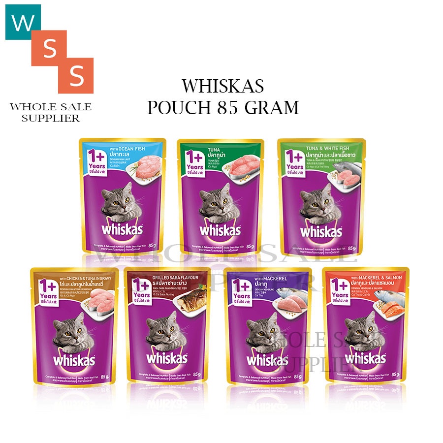 Makanan kucing basah whiskas WetFood / sachet / pouch 85gr all varian