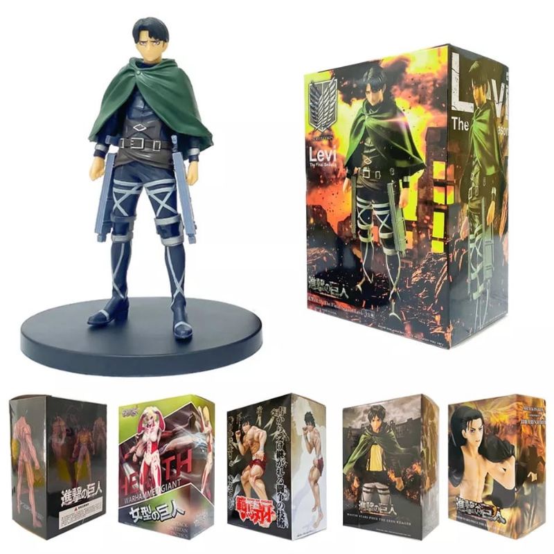 action figure attack on titan eren yeager levi colossal