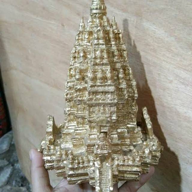 MINIATUR CANDI PRAMBANAN UKURAN JUMBO 18x22x24 cm BAHAN FIBERGLASS - PAJANGAN DEKORASI RUMAH