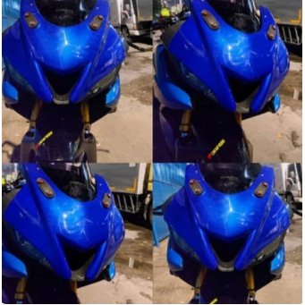 Cover Kedok Topeng Headlamp Sipit R6 Carbon Kevlar Yamaha R15 V3